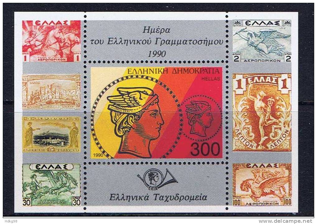 GR Griechenland 1990 Mi Bl. 8 - 1773 Mnh Tag Der Briefmarke - Neufs