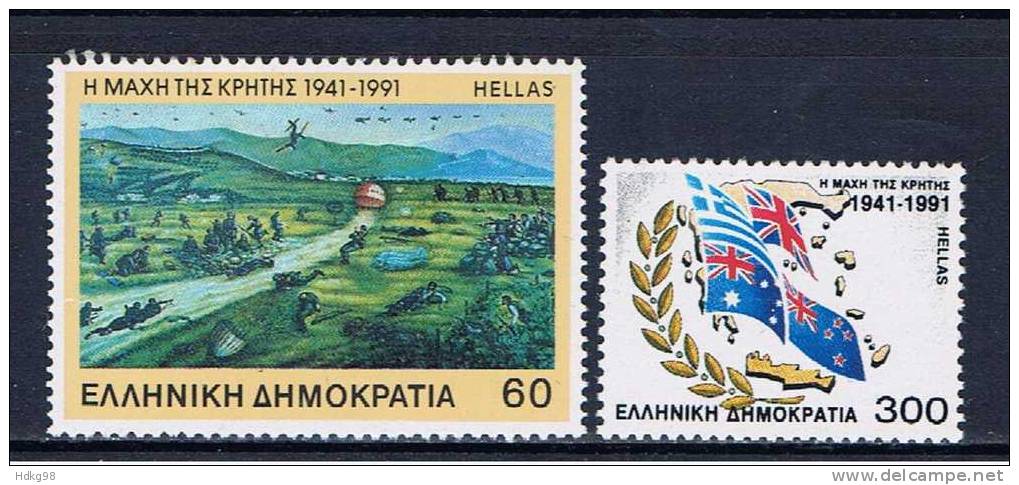 GR Griechenland 1991 Mi 1779-80 Mnh Invasion Auf Kreta - Nuovi