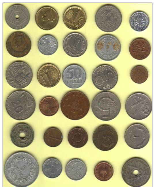 Lot De 30 Pièces De Monnaies Divers Voir Photo C10 - Mezclas - Monedas