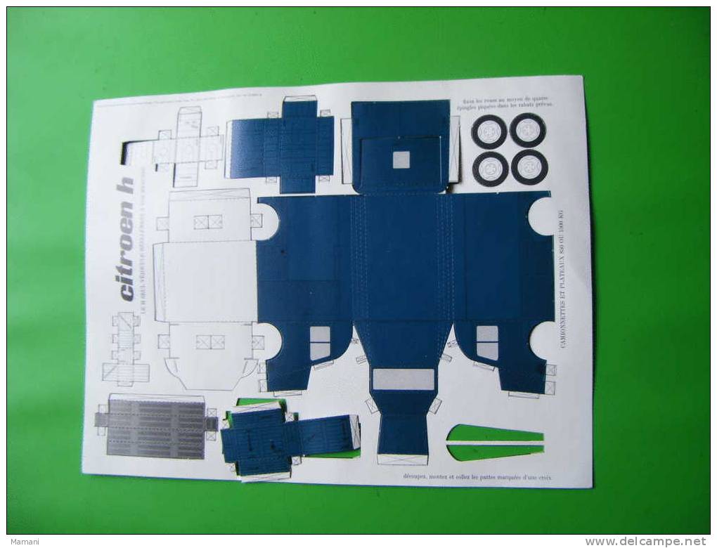 Decoupage-citroen H Le H Seul Vehicule Etc....sur Planche A Monter Suivant Pointille--il Manque Une Piece- - Autres & Non Classés