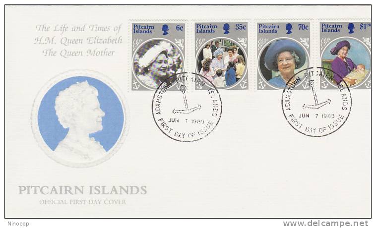 Pitcairn Islands-1985 The Queen Mother FDC - Pitcairn