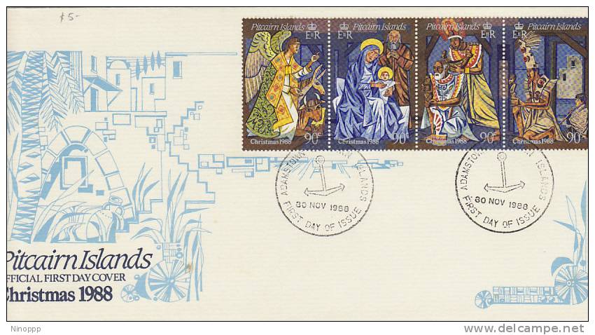 Pitcairn Islands-1988 Christmas FDC - Pitcairn