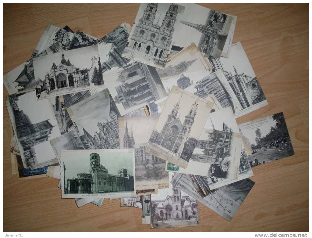! PORT OFFERT ! Lot D´environ 160 Cartes Postales Anciennes Thême édifices - Architecture - Eglises - 100 - 499 Postcards