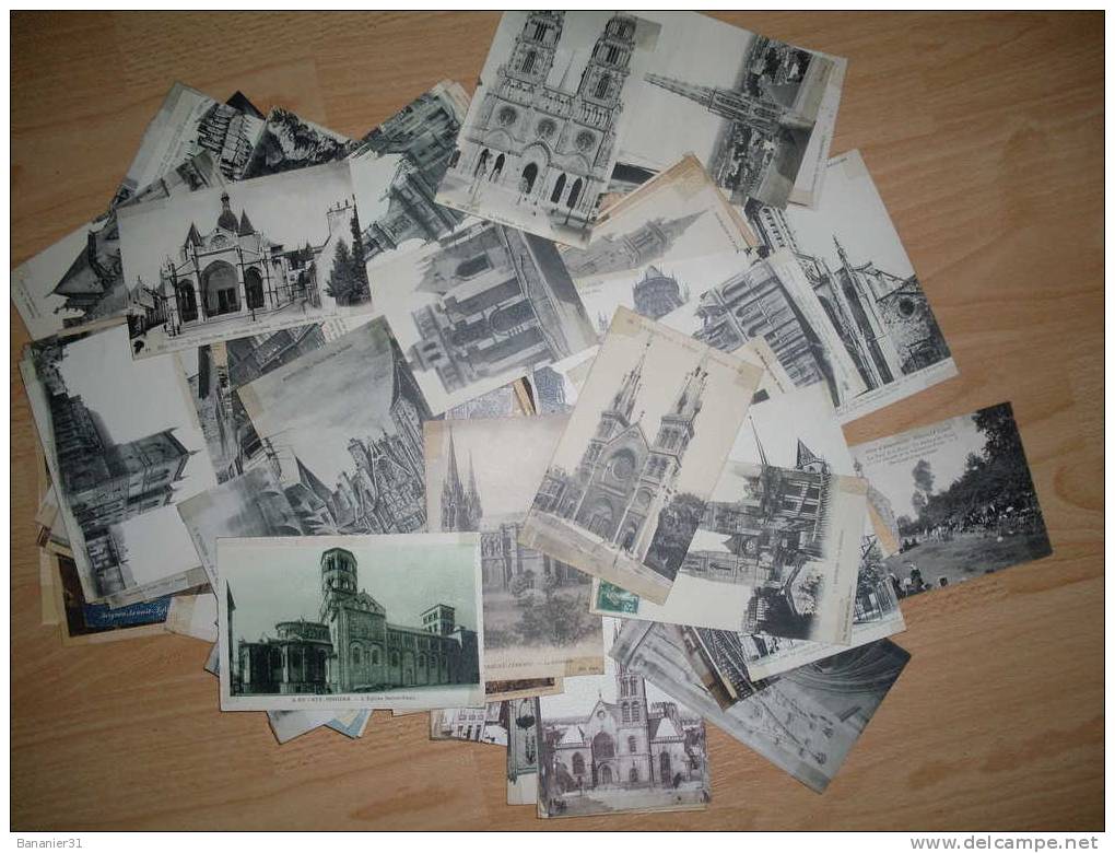 ! PORT OFFERT ! Lot D´environ 160 Cartes Postales Anciennes Thême édifices - Architecture - Eglises - 100 - 499 Postkaarten