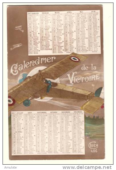 Militaire- Calendrier De La Victoire (1917) Patriotique - Aviation Idéa No 406 - Other & Unclassified