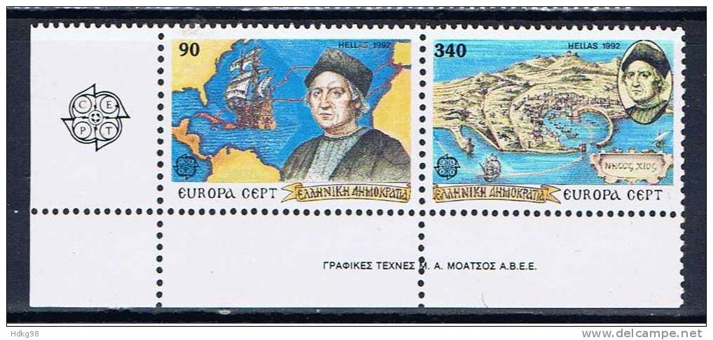 GR Griechenland 1992 Mi 1802-03A Mnh EUROPA - Ongebruikt