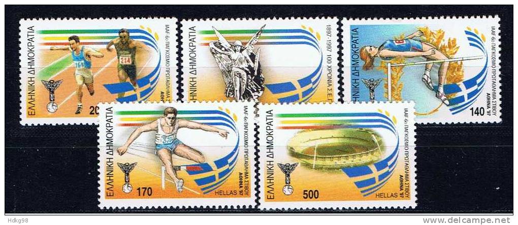 GR Griechenland 1997 Mi 1948-52 Mnh Leichtathletik-Weltmeisterschaften - Ungebraucht