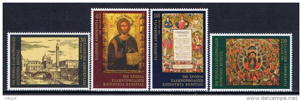 GR Griechenland 1998 Mi 1991-94 Mnh Griechischorthodoxe Gemeinde In Venetien - Unused Stamps