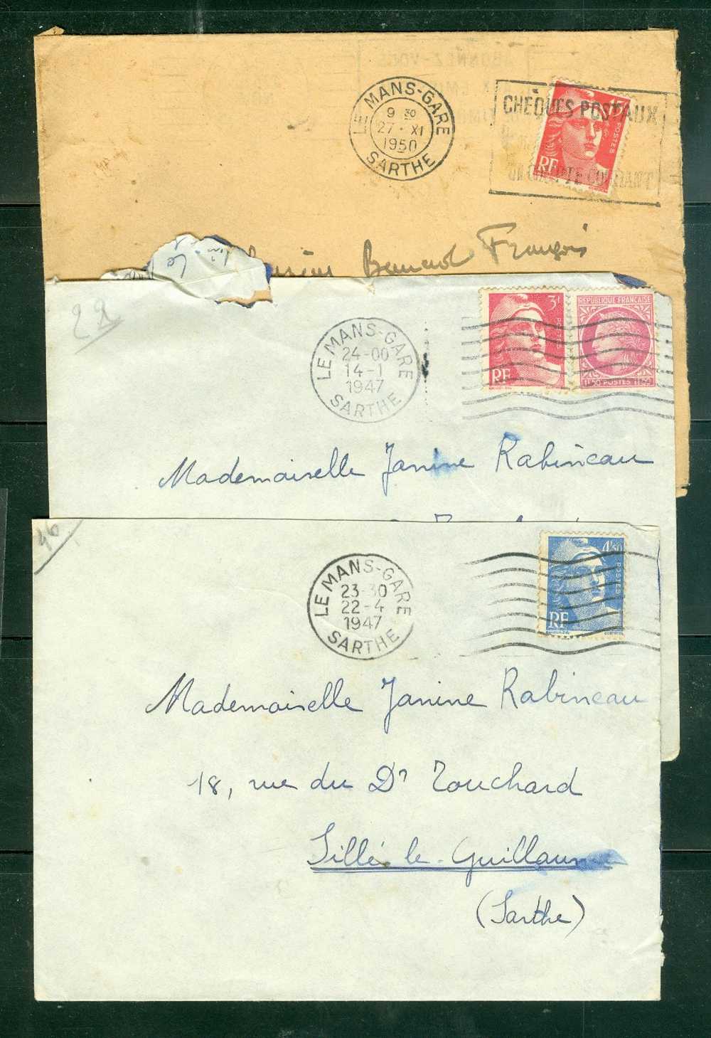 Lot De  30 Lettres Affranchies Avec Type  Gandon -Ac49 - 1945-54 Marianne De Gandon