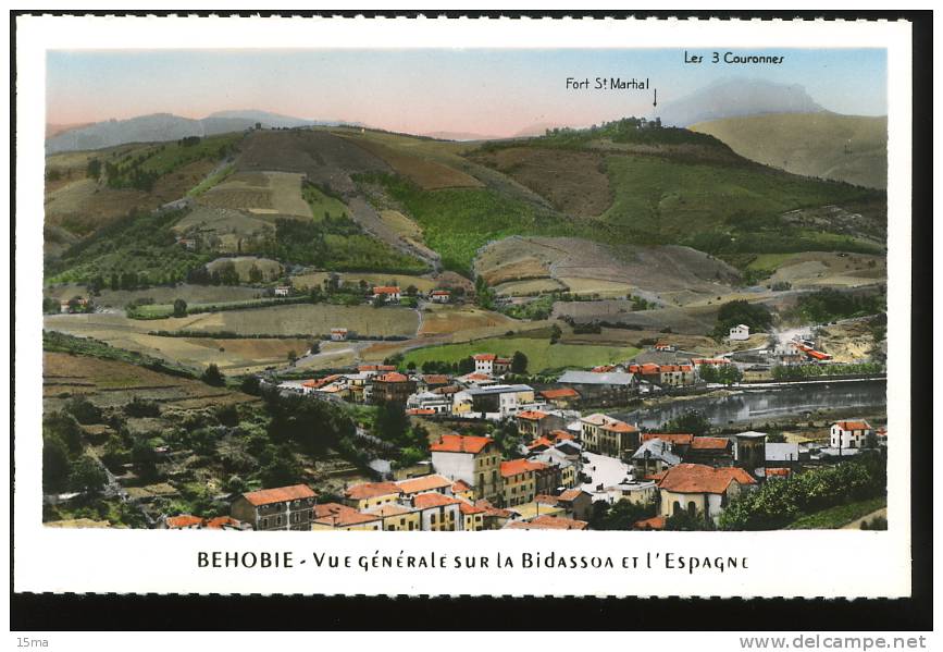 Béhobie Pyrénées Atlantiques Vue Générale Sur La Bidassoa Et L'Espagne Chatagneau - Béhobie