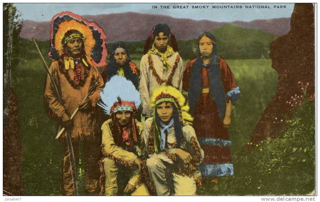 GROUPE D'INDIENS CHEROKEE Superbe Plan - Indiani Dell'America Del Nord