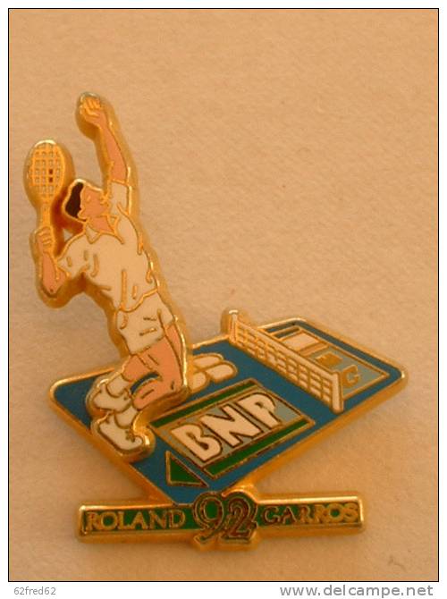 Pin´s ROLLAND GARROS 92 - BNP CARTOUCHE VERT - Tennis