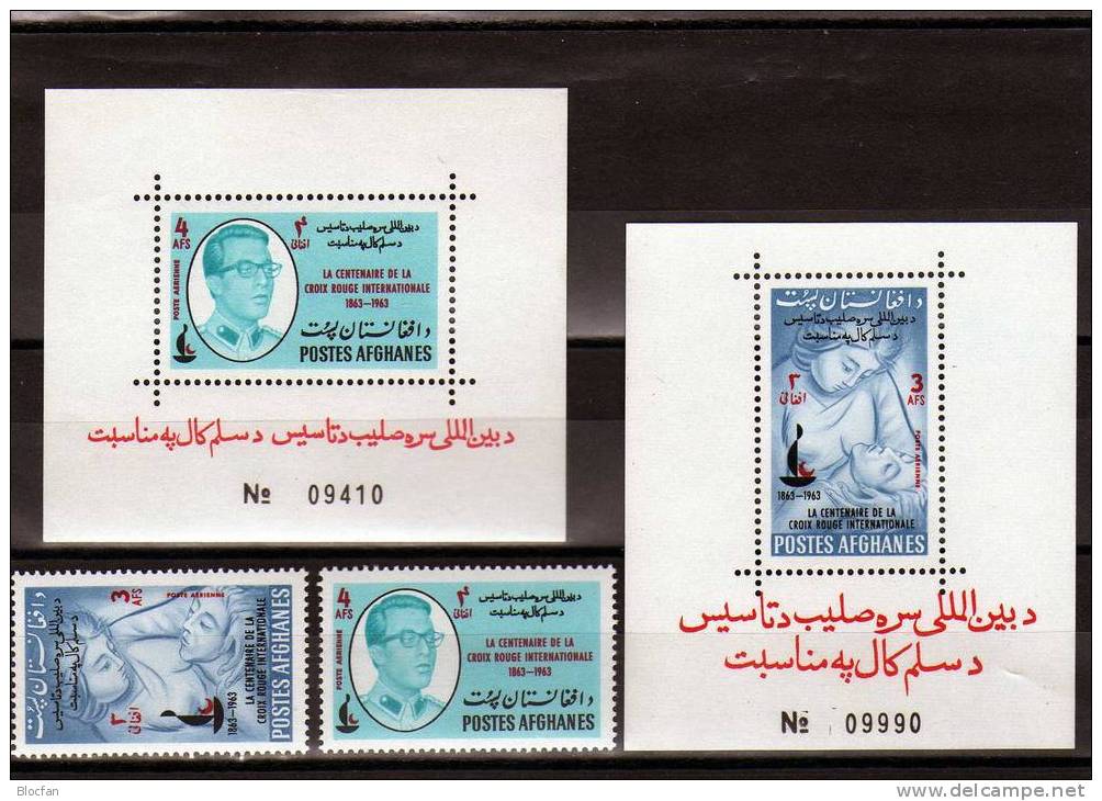 Internationale Rotes Kreuz 1963 Afghanes Block 45,46 Plus BM ** 8€ Schwester Halbmond Red Cross Sheets Bf Afghanes - Afghanistan