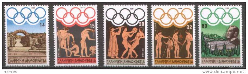 Griechenland / Greece - Mi-Nr 1557/1561 Postfrisch / MNH ** (A317) - Ete 1984: Los Angeles