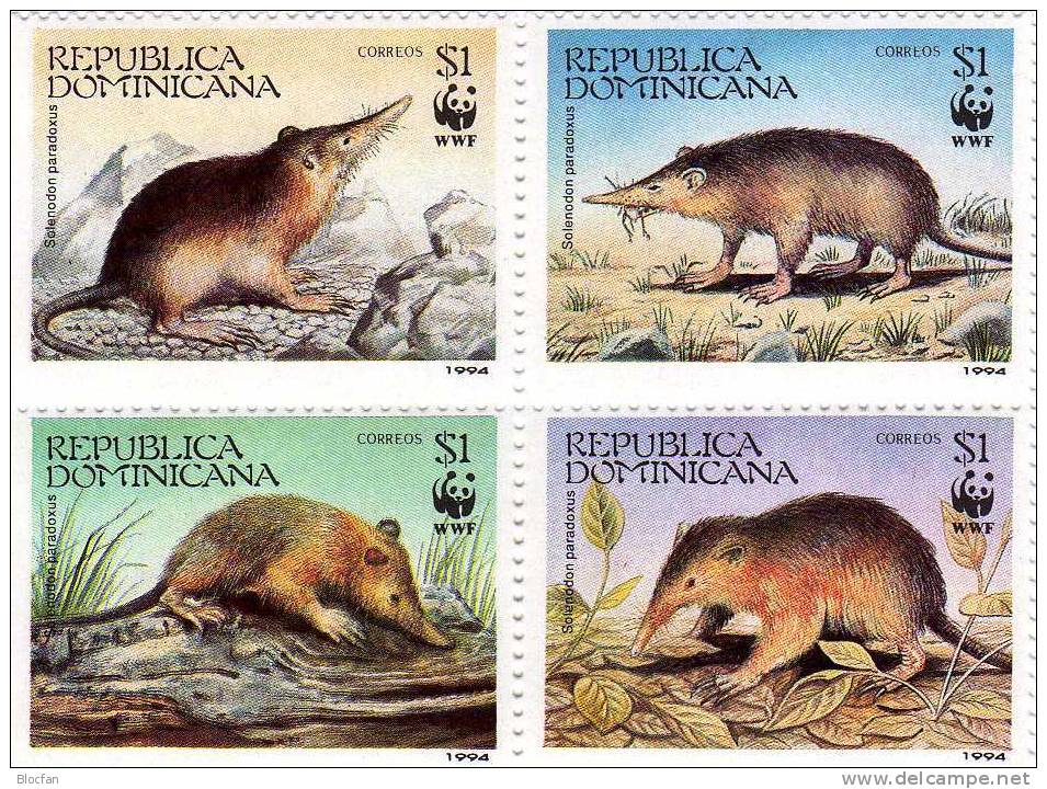 Nagetier Dominicana 1698/1 Kompletter Bogen ** 80€ Schlitz-Rüßler WWF Hoja Ss Bloc M/s Wildlife Sheetlet Bf Caribic - Repubblica Domenicana
