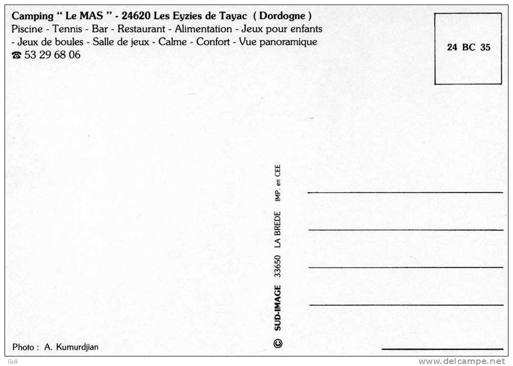 Les EYZIES De TAYAC 24620 Dordogne Camping "le MAS" ( 4) ( Piscine Tennis )  * PRIX FIXE - Autres & Non Classés