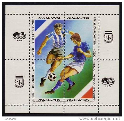 1990 ARGENTINA-SCOTT 1679 -WORLD CUP ITALY ´90-MNH-SHEET 4 - 1990 – Italien