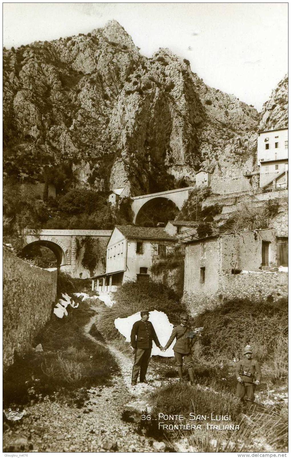 PONTE SAN-LUIGI...FRONTIERA ITALIANA.....CPSM PETIT FORMAT ANIMEE - Douane