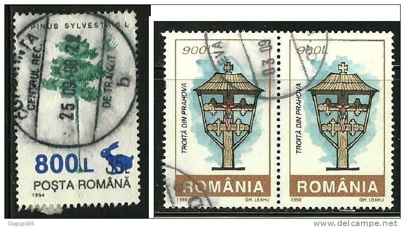 ● ROMANIA - 1998 - ALBERI S. - N.° 4446 E 4439  Usati - Cat. ? € - Lotto N. 386 /38 - Gebraucht