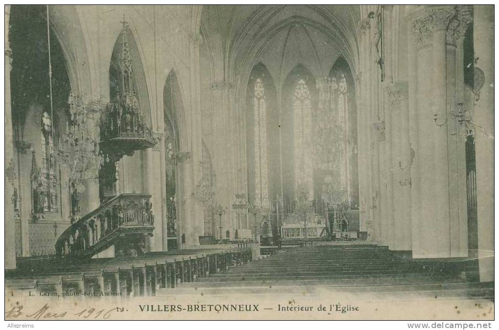 CPA 80 : VILLERS  BRETONNEUX     Intérieur église      VOIR DESCRIPTIF  §§§§ - Villers Bretonneux