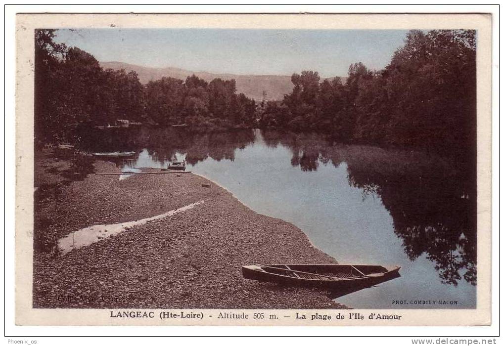 FRANCE, Langeac, Sight On The Beach And Boat, Year 1935 - Brioude