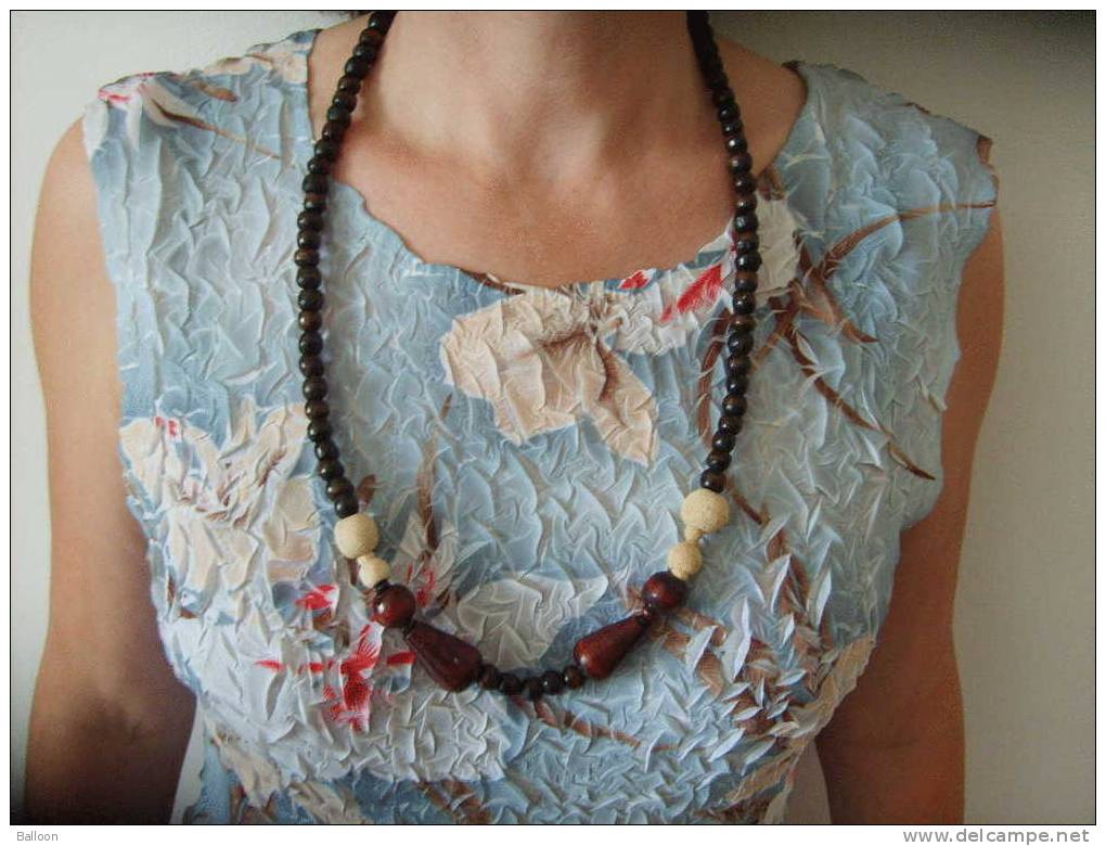 Collier Perles De Bois - Necklaces/Chains