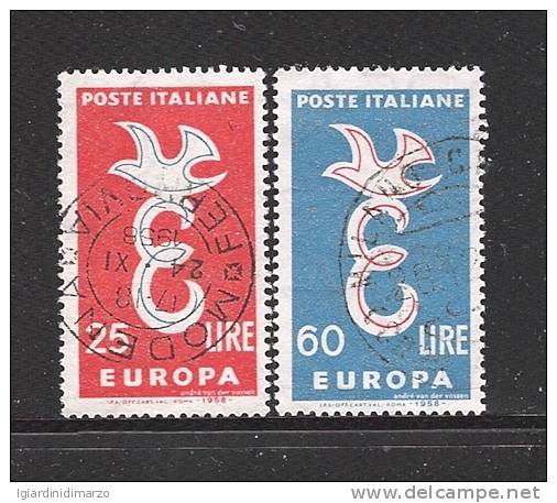 ITALIA - EUROPA CEPT 1958 - Serie Completa Di 2 Valori Usati - In Ottime Condizioni. - 1958