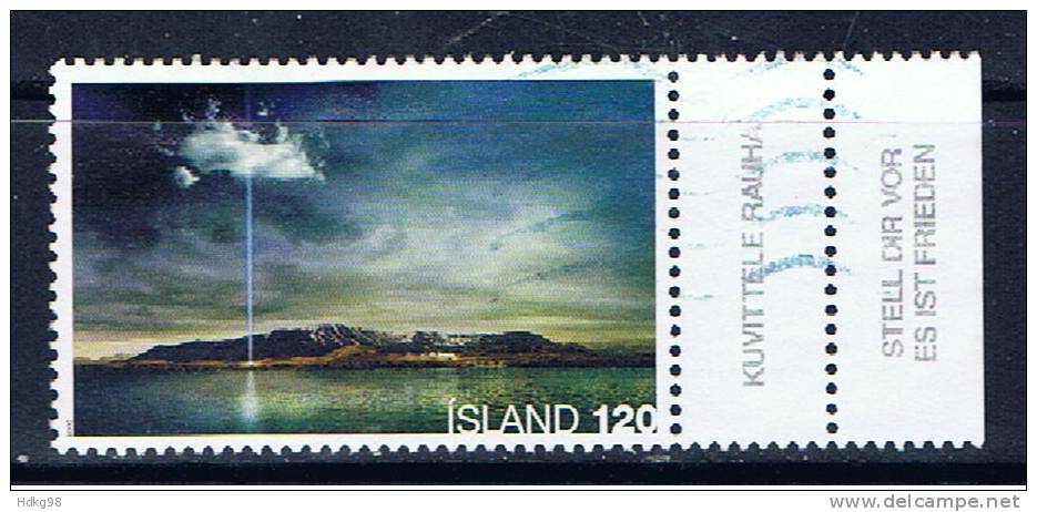 IS+ Island 2008 Mi 1214 Friedensturm Von Videy Von Yoko Ono - Used Stamps