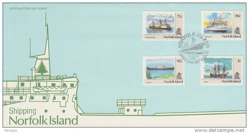 Norfolk Island-1991 Ships Dated 13 August FDC - Norfolk Island