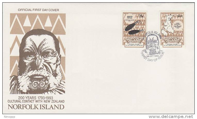 Norfolk Island-1993 200th Anniversary Cultural Contacts With NZ FDC - Norfolk Island