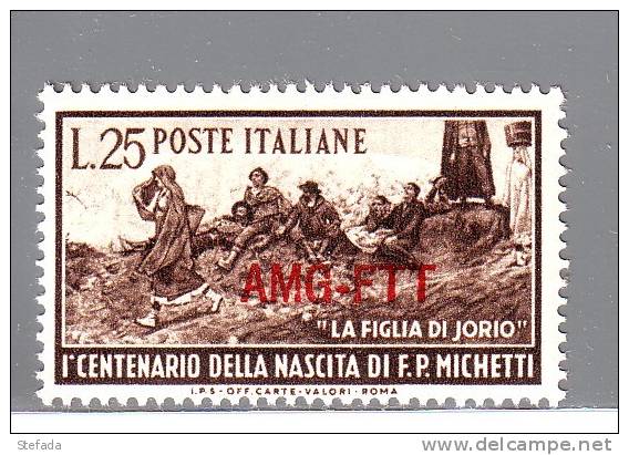 TRIESTE A 1951  50° ANNIV. MICHETTI  CAT.SASS. N129  . NUOVO MNH** - Neufs