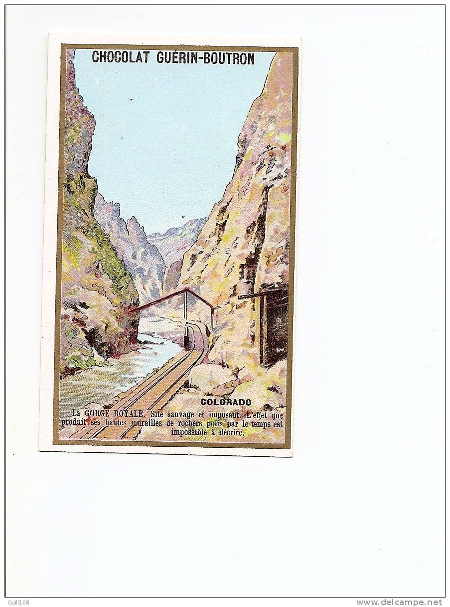 Chromo Bord Doré Guérin Boutron Colorado Gorge Royale Train Rail Chemin Fer Etats-Unis Amérique Env. 1 - Guérin-Boutron