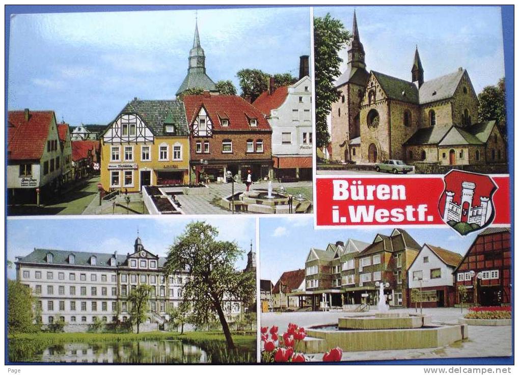 Büren,Westfalen,4-Bild-Karte,1975, - Paderborn