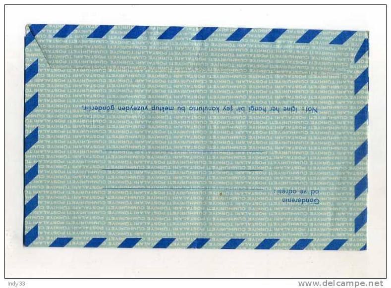 - TURQUIE . AEROGRAMME 1979 . AFFRANCHISSEMENT COMPOSE - Airmail