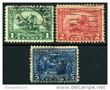 US #548-50 Used Pilgrim Tercentenary Set Of 1920 - Oblitérés