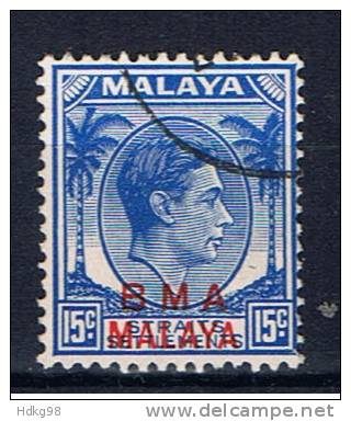 MAL+ Malaya 1945 Mi 9ay B M A MALAYA-Aufdruck - Malaya (British Military Administration)