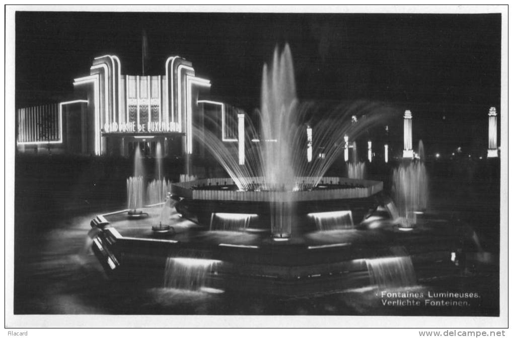 7170     Belgio Exposition De  Bruxelles  1935  Fontaines  Lumineuses  NV - Fiestas, Celebraciones