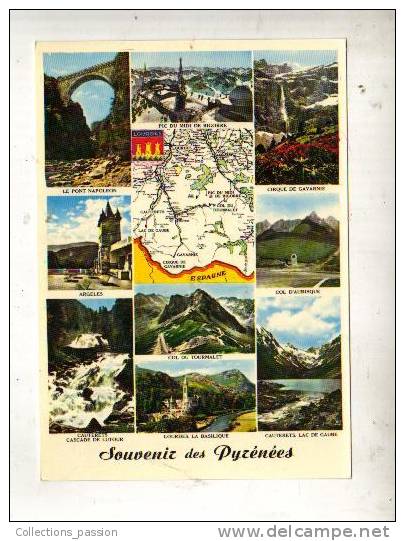 Cp, Midi-Pyrénées, Souvenir Des Pyrénées, Multi-Vues, écrite - Midi-Pyrénées