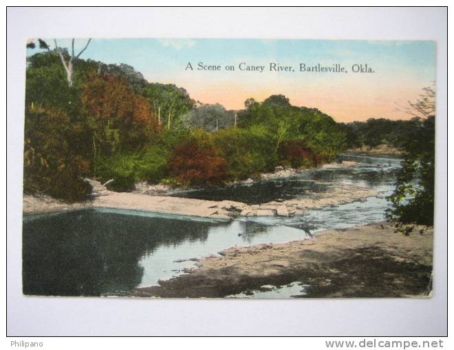 A Scene On Caney River Bartlesville Ok  1917 Cancel - Bartlesville
