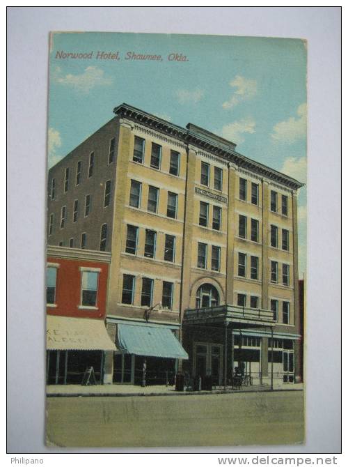 Shawnee  Ok  Norwood Hotel  1911 Cancel - Autres & Non Classés