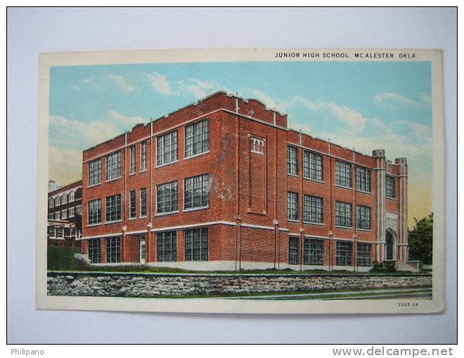 McAlestar Ok   Junior High School   1933 Cancel - Other & Unclassified