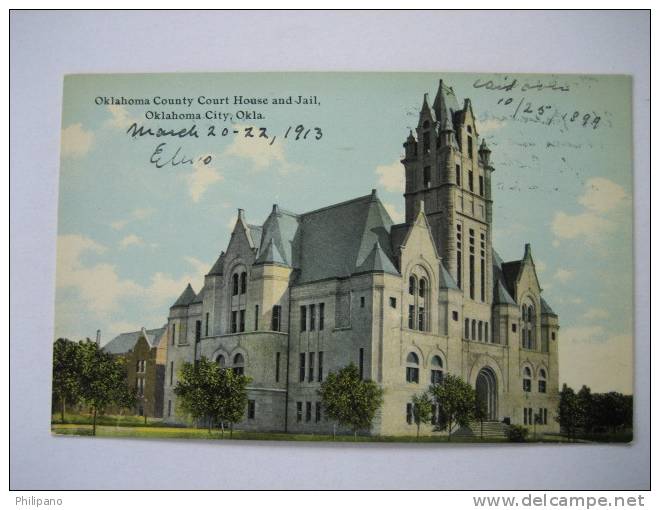 Oklahoma City Ok        County Court House & Jail  Circa 1907 - Oklahoma City