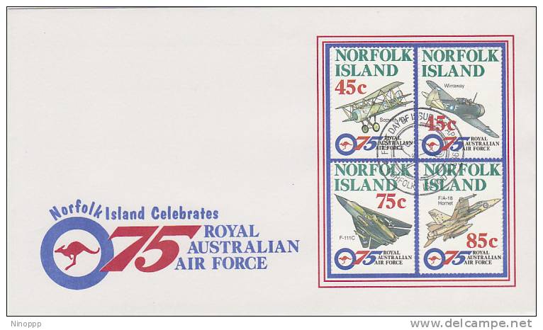 Norfolk Island-1996 RAAF 75th Anniversary FDC - Norfolk Island