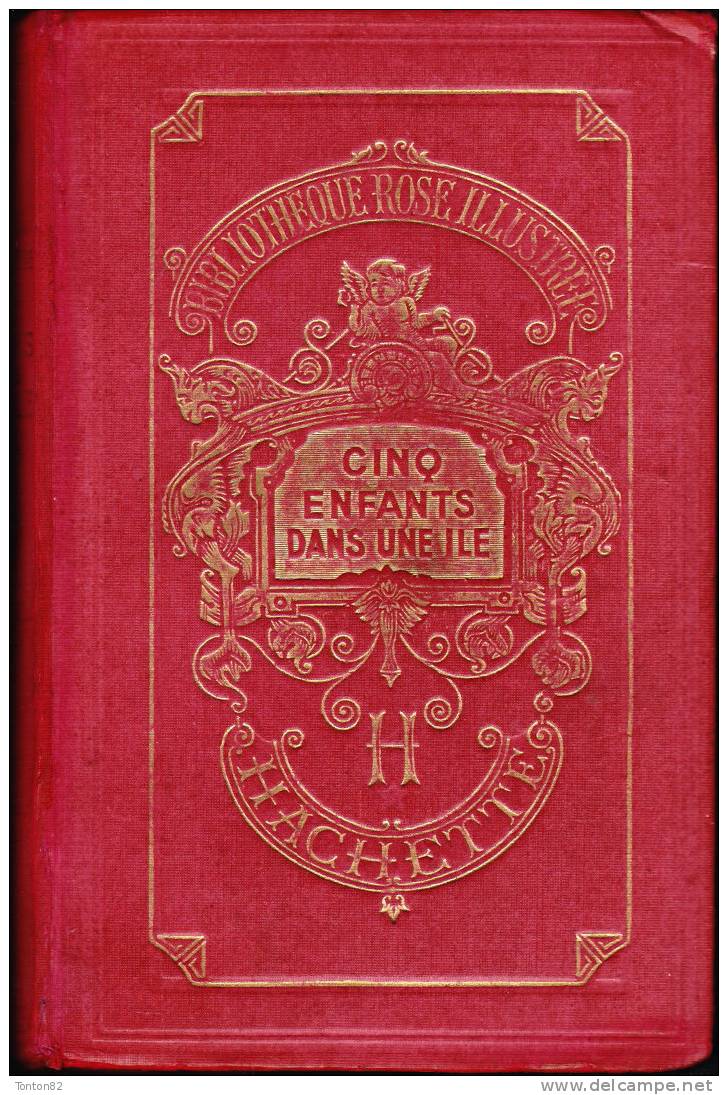 René Duverne - Cinq Enfants Dans Une île - Bibliothèque Rose Illustrée - ( 1949 ) - Illustrations : A. Pécoud - Bibliotheque Rose
