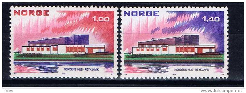 N Norwegen 1973 Mi 662-63 Mnh Haus Des Nordens - Neufs