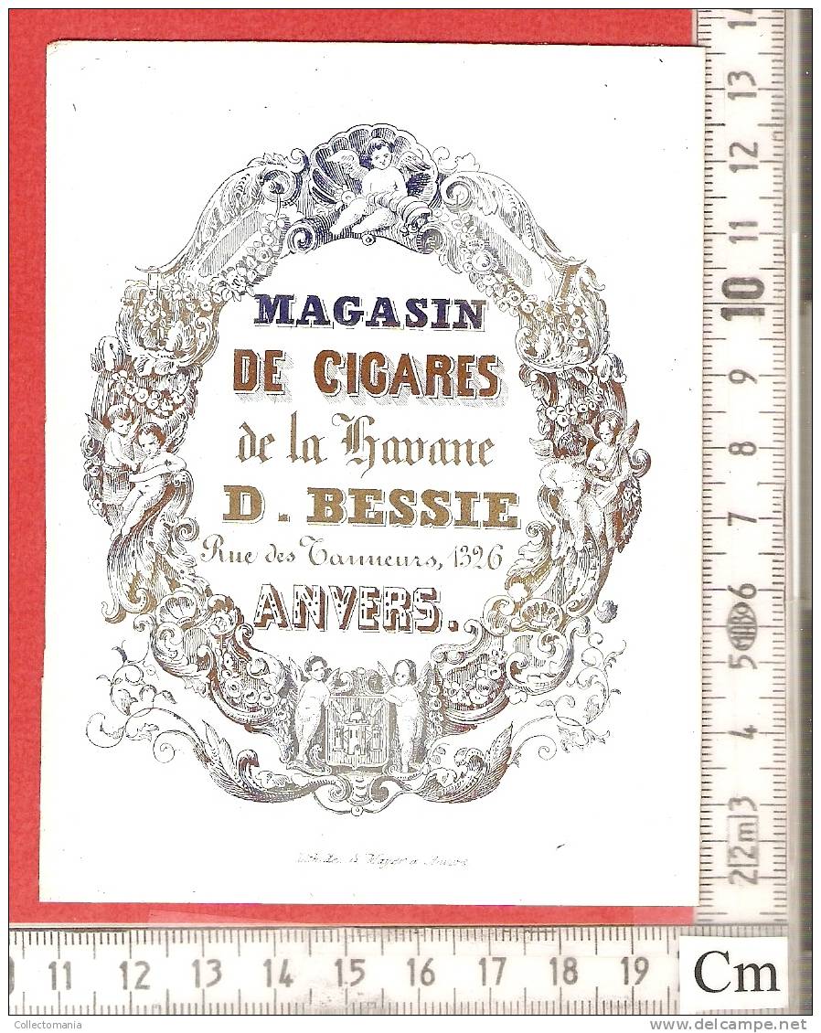 Porseleinkaart ANVERS Bessie  Magasin De Sigares De La Havane , Rue Des Tanneurs " Cigar Cigaar  Zigarre Cigare - Porcelaine