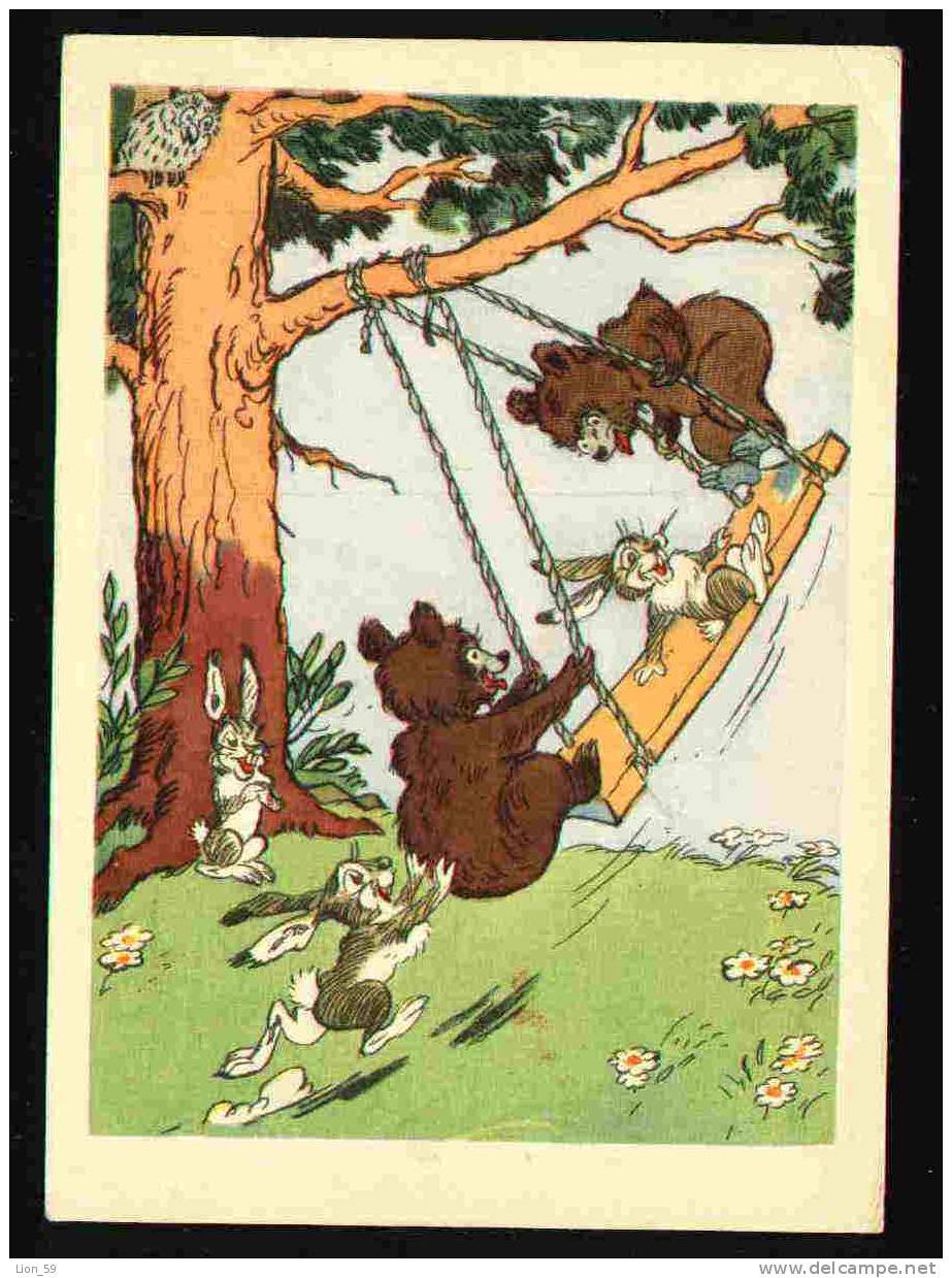 Cradle RABBIT W BEAR TREE OWL Illustrator BOJENOV PC 27172 - Bären