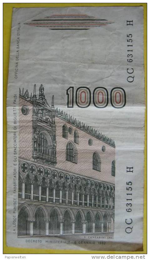 1000 Lire 6.1.1982 (WPM 109a) - 1000 Liras