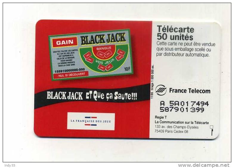- TELECARTE BLACK JACK . 1995 - Games