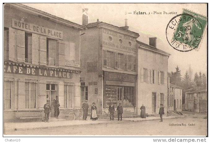 ECLARON - Place Pelletier (Hôtel/Café De La Place En Gros Plan) - Eclaron Braucourt Sainte Liviere